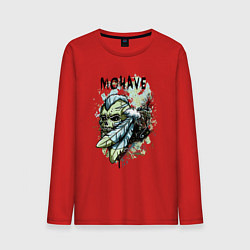 Лонгслив хлопковый мужской Череп с ирокезом, цвет: красный