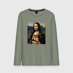 Мужской лонгслив Shiba Inu Mona Lisa