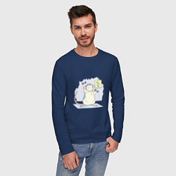 Лонгслив хлопковый мужской Ты сможешь это сделать, цвет: тёмно-синий — фото 2