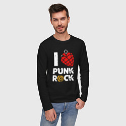Лонгслив хлопковый мужской I LOVE PUNK ROCK, цвет: черный — фото 2