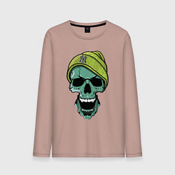 Лонгслив хлопковый мужской New York Yankees Cool skull, цвет: пыльно-розовый