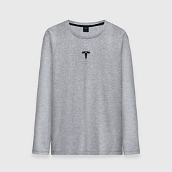 Мужской лонгслив TESLA BLACK LOGO МИНИМАЛИЗМ