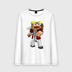 Лонгслив хлопковый мужской Minecraft Warrior, цвет: белый