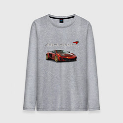Лонгслив хлопковый мужской McLaren Motorsport!, цвет: меланж