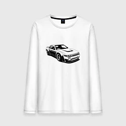 Лонгслив хлопковый мужской Nissan Silvia S13 RB, цвет: белый