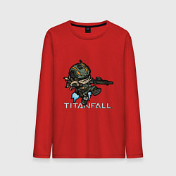 Лонгслив хлопковый мужской Титанфол арт нарисованный карандашом TITANFALL, цвет: красный