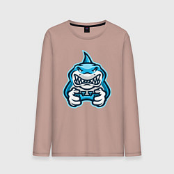Лонгслив хлопковый мужской Shark player, цвет: пыльно-розовый
