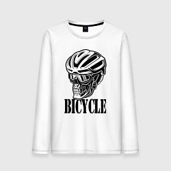 Лонгслив хлопковый мужской Bicycle Skull, цвет: белый