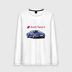 Лонгслив хлопковый мужской Audi sport Racing, цвет: белый
