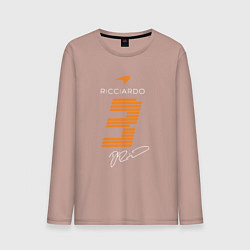 Лонгслив хлопковый мужской Ландо Норрис 4 формула, цвет: пыльно-розовый