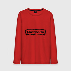 Лонгслив хлопковый мужской Nintendo streaks, цвет: красный