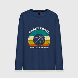 Лонгслив хлопковый мужской Basket Champion, цвет: тёмно-синий