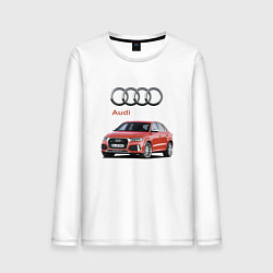 Лонгслив хлопковый мужской Audi Germany Prestige, цвет: белый
