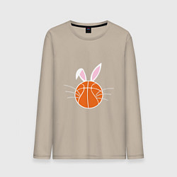 Лонгслив хлопковый мужской Basketball Bunny, цвет: миндальный