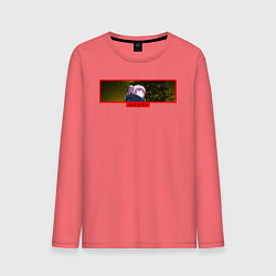 Лонгслив хлопковый мужской АНИМЕ НАДЗУНА НАНАКУСА НОЧЬЮ ANIME ПЕСНЬ НОЧНЫХ СО, цвет: коралловый