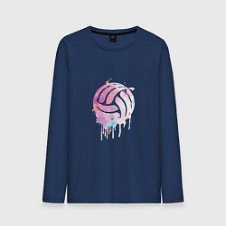 Лонгслив хлопковый мужской Volleyball Colors, цвет: тёмно-синий