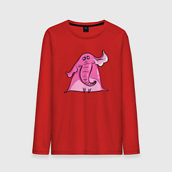 Лонгслив хлопковый мужской Розовый слон, цвет: красный