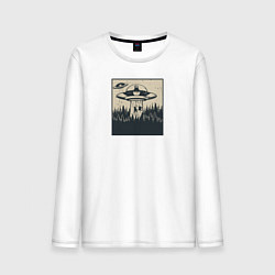 Лонгслив хлопковый мужской Неопознанный Лижущийся Объект, цвет: белый