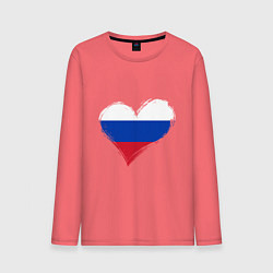 Лонгслив хлопковый мужской Russian Heart, цвет: коралловый