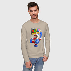 Лонгслив хлопковый мужской Super Mario 3D World Boomerang, цвет: миндальный — фото 2