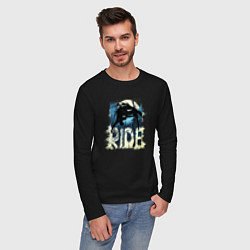 Лонгслив хлопковый мужской Ride Ski, цвет: черный — фото 2