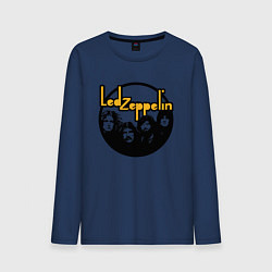 Лонгслив хлопковый мужской Led Zeppelin Лед Зеппелин, цвет: тёмно-синий