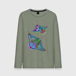 Мужской лонгслив Скаты с психоделической раскраской