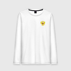 Лонгслив хлопковый мужской Герб, цвет: белый