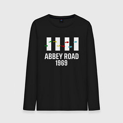 Лонгслив хлопковый мужской THE BEATLES ABBEY ROAD, цвет: черный