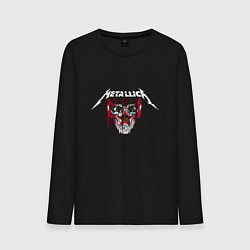 Лонгслив хлопковый мужской Metallica Skull & Star, цвет: черный