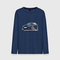 Лонгслив хлопковый мужской BMW Blue, цвет: тёмно-синий