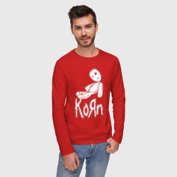 Лонгслив хлопковый мужской Korn КоРн, цвет: красный — фото 2