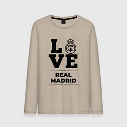 Лонгслив хлопковый мужской Real Madrid Love Классика, цвет: миндальный