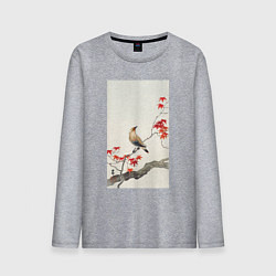 Лонгслив хлопковый мужской Japanese Plague Bird on Maple, цвет: меланж