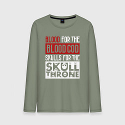 Лонгслив хлопковый мужской Девиз Последователей Кхорна для темного фона, цвет: авокадо