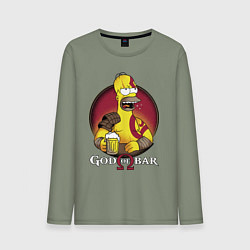 Лонгслив хлопковый мужской Homer god of bar, цвет: авокадо