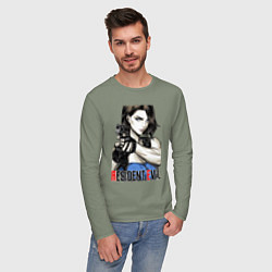 Лонгслив хлопковый мужской Jill RE3, цвет: авокадо — фото 2