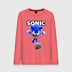 Лонгслив хлопковый мужской Sonic the Hedgehog 2022, цвет: коралловый