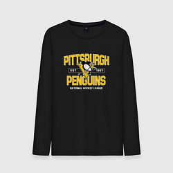 Лонгслив хлопковый мужской Pittsburgh Penguins Питтсбург Пингвинз, цвет: черный