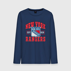 Лонгслив хлопковый мужской NY RANGERS NHL НЬЮ-ЙОРК РЕЙНДЖЕРС, цвет: тёмно-синий