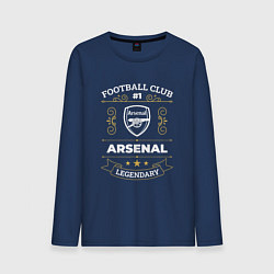 Лонгслив хлопковый мужской Arsenal: Football Club Number 1, цвет: тёмно-синий