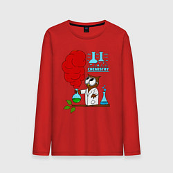 Лонгслив хлопковый мужской Сова химик, цвет: красный