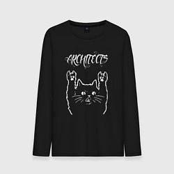 Лонгслив хлопковый мужской Architects Рок кот, цвет: черный