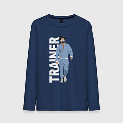 Лонгслив хлопковый мужской Тренер Джентельменов, цвет: тёмно-синий