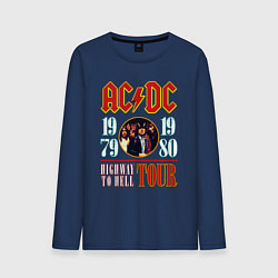 Лонгслив хлопковый мужской ACDC HIGHWAY TO HELL TOUR, цвет: тёмно-синий