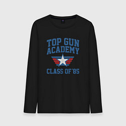 Лонгслив хлопковый мужской TOP GUN Academy Class of 85, цвет: черный