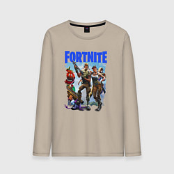 Лонгслив хлопковый мужской FORTNITE ПЕРСОНАЖИ ИГРЫ, цвет: миндальный