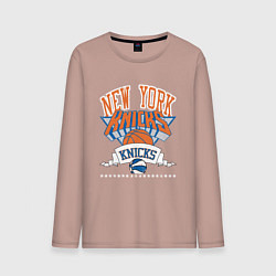 Лонгслив хлопковый мужской NEW YORK KNIKS NBA, цвет: пыльно-розовый