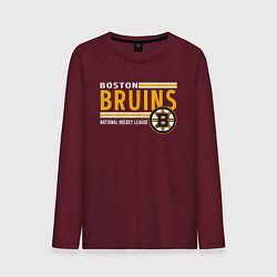 Лонгслив хлопковый мужской NHL Boston Bruins Team, цвет: меланж-бордовый