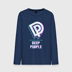 Лонгслив хлопковый мужской Deep Purple Glitch Rock, цвет: тёмно-синий